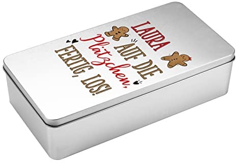 Herz & Heim® Blechdose als Geschenkverpackung für Stollen oder Plätzchen - 32,5 cm x 7,6 cm x 16 cm (B/H/T) (Plätzchendose)