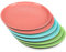 com-four® 6x assiettes aux couleurs vives - accessoires de pique-nique et barbecue - vaisselle de camping - vaisselle réutilisable peu encombrante, hygiénique (6 pièces - vert - bleu - rose)