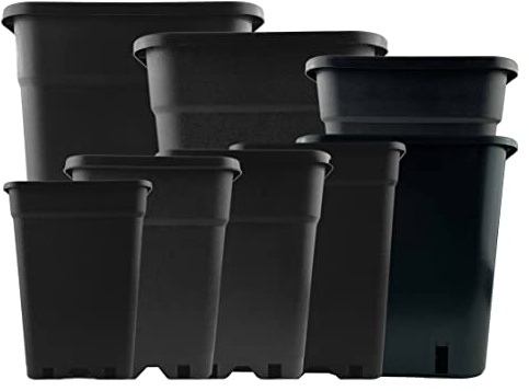 IVORYS-GARDEN 30x Pflanztopf Eckig 18 Liter 30,5x30,5x31 cm Pflanztöpfe viereckig schwarz + Pflanzenschild für Innen- und Außenbereich