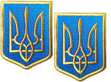 AliPlus Aufnäher Patches mit Ukraine-Motiv, Ukrainische Aufnäher Aufbügler, bestickt, taktisch, Klettverschluss, 2 Stück