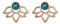 Dervivea Böhmen Türkis Lotus Ohr Jacke Ohrringe Hohl Blume Ohrringe Edelsteine ​​Türkis Ohrstecker Gold Lotus Vorderseite Rückseite Ohrringe Schmuck für Frauen und Mädchen