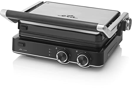 ETA Kontaktgrill Grilchef I Auffangschale I 2000W I Platten getrennt regelbar I 160-220°C I 5 höhen Stufen I Isolierter Griff I Edelstahl