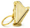 Miniblings Harfe Musik gold + Box Musik Instrument Musiker Musikerin Konzert Dirigent Solistin - Handmade Modeschmuck I Anhänger Schlüsselring Schlüsselband Keyring