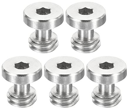 PATIKIL 3/8-16 Rosca 13mm Longitud Cámara Rápida Liberación Tornillo Trípode Tornillo, 5 Paquete Inoxidable Acero Hexagonal Ranura Tornillos para DSLR Cámara Equipo Accesorios, Plata