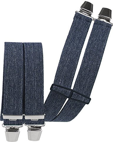 Harrys-Collection Herren Hosenträger 2 Größen großer Farbauswahl, Größen:130 cm, Farben:jeans schwarz