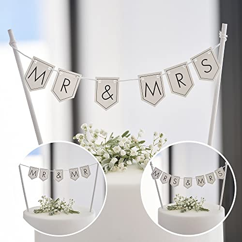 Kuchen-Aufsatz Kuchen-Girlande Vintage MR & MRS - MRS & MRS oder MR & MR Kuchen-Stecker Torten-Aufsatz Cake-Topper schwarz & weiß Kuchen-Deko Hochzeits-Deko Accessoires Gebäck Hochzeitstorte