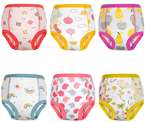 MOEMOE BABY Töpfchen Trainingshose, 6 Stück Töpfchentraining Unterhosen Trainer Töpfchen Trainingshose Jungen Mädchen Töpfchen Trainingshose Kinder, Rosa, 2 Jahre