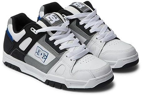 DC Herren Men's Stag Causal Shoe Skate-Schuh, Weiß/Grau/Blau, 42 EU