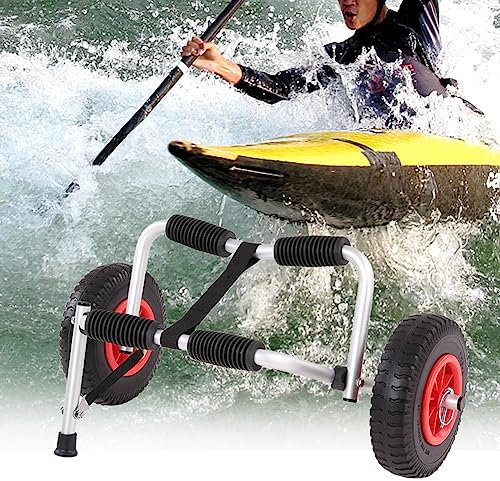 Porte-kayak universel, pliable pour kayak, canoë, bateau, remorque, fourre-tout, chariot de transport, roue, chariot pour transporter des kayaks, des canoës, des planches à pagaie, des tapis flottants