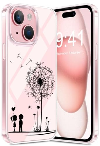 Croazhi Handyhülle Kompatibel mit iPhone 15 Hülle Transparente Dünn Silikon Blumen Muster Schutzhülle für iPhone 15 Bunt TPU Bumper Stoßfest für Apple 15 2023 6,1 Zoll (A)