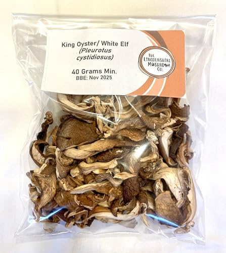 King Oyster/ White Elf Shredded Gourmet Wild Dried Mushrooms (Pleurotus Cystidiosus) 40g The Lincolnshire Mushroom Co.