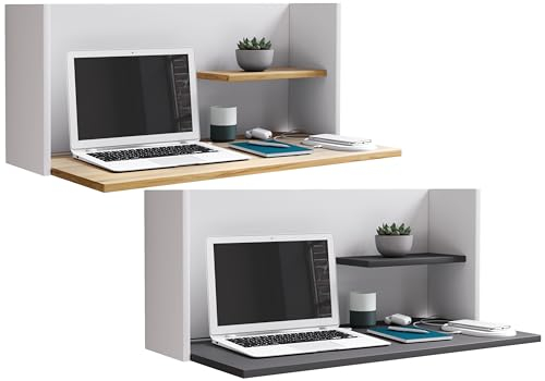 VCM Schreibtisch 90x43x35 cm 2 Fächer Wandmontage kompakt