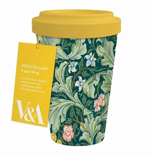 Museums & Galleries 400ml Reusable Travel Mug - Leicester Wallpaper - Sustainable Kitchenware Gift Idea