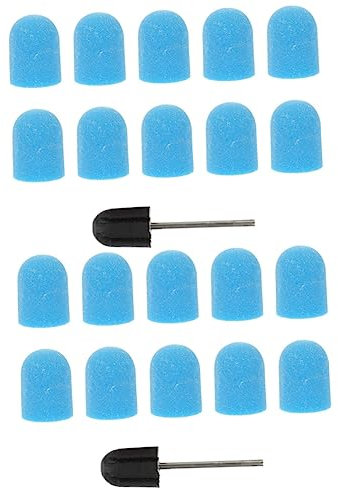 POPETPOP 20pcs Nail Drill Sanding Caps Grit Manicure Grinding Head Nail Polisher Caps Reusable Bands