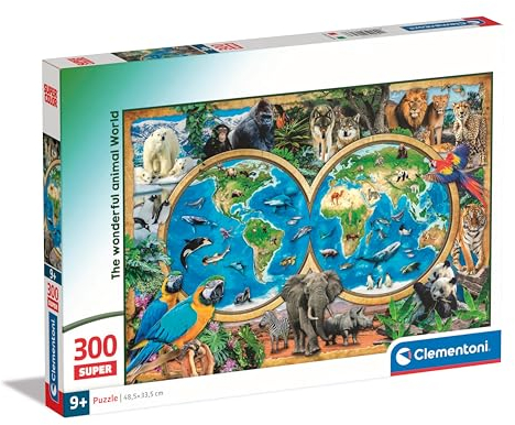 Clementoni Jigsaw Puzzle The Wonderful Animal World 300 Pieces - Supercolor Puzzle For Children Age 9+, Puzzle For Kids, Made In Italy, 21723