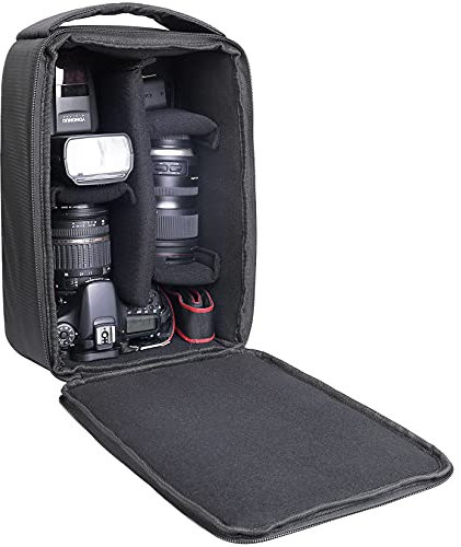 AYVANBER Roomy Camera Protective Bag Insert Waterproof Lens Pouch Shockproof DSLR SLR Carrying Case with Thicken Partition Padded Liner for Sony Canon Nikon Camera Flash Light & Accessories