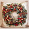 Lfynior Kreuzstich Kissen Set Weihnachten Stickkissen mit Muster 45X45cm Stickpackung Stickset Kreuzstich Kissen zum Basteln Stickkissen Stickpackung mit Vorgedruckt Kreuzstichmotiv