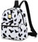 Cusangel Kleiner Rucksack Damen Mini, 12in Niedliche Kuh-Druck für Frauen, 10L Blumen Mädchen und Teens, Mode Freizeit Mit Reißverschluss (Milchkuh Weiß)