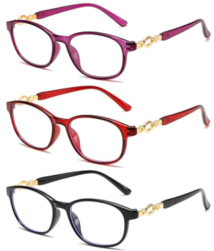 Eyglajdd 3 Paires Lunettes de Lecture pour Femmes Homme,Lunettes Loupe Leger Durable