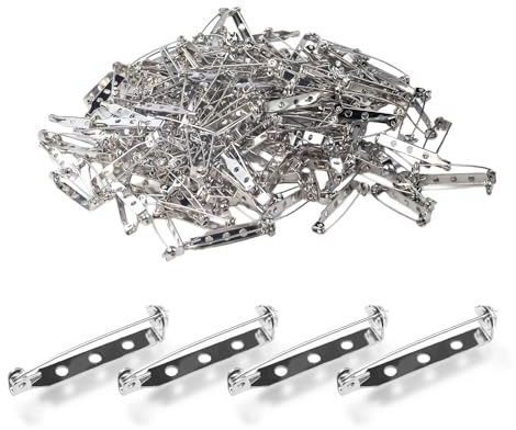200 Stück Sicherheitsnadeln, Broschennadeln Sicherungsstifte Schmucknadeln mit Rückseitigem Stangenverschluss Edelstahl, Safety pins Nadeln Set für Kleidung Kunsthandwerk Nähen Basteln Säumen (32mm)