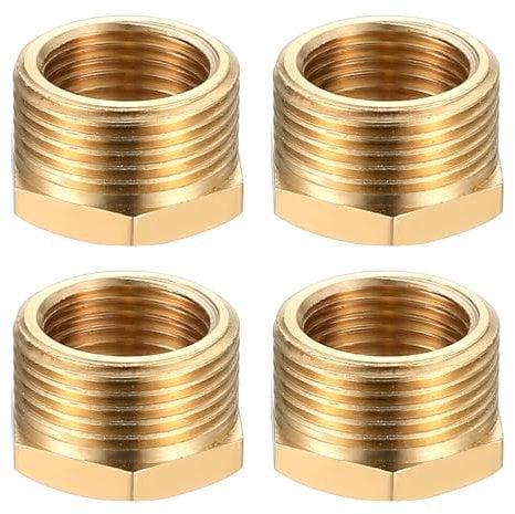 4 STK Reduzierung 3/4 auf 1/2, Messing Reduzierstück 3/4 auf 1/2 Zoll, Reduziernippel Gewindefitting 3/4 Zoll Aussengewinde × 1/2 Zoll Innengewinde, AG/IG Reduzierung