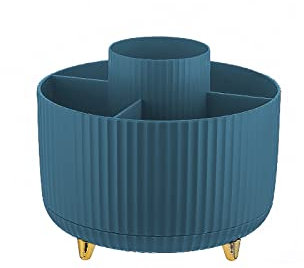 Sonhomay Support de pinceaux de maquillage rotatif à 5 emplacements pour stylos de bureau, pinceaux cosmétiques, pinceaux de maquillage, support de rangement pour pinceaux, rouges à lèvres, crayons,