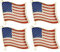 Set of 4 x USA U.S.A. United States of America Flag Pin Badges Enamel Metal