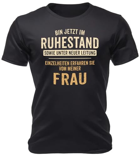 RAHMENLOS Original T-Shirt für Rentner zum Ruhestand: Unter Neuer Leitung - Einzelheiten von meiner Frau - Herren T-Shirt 100% Reine Baumwolle