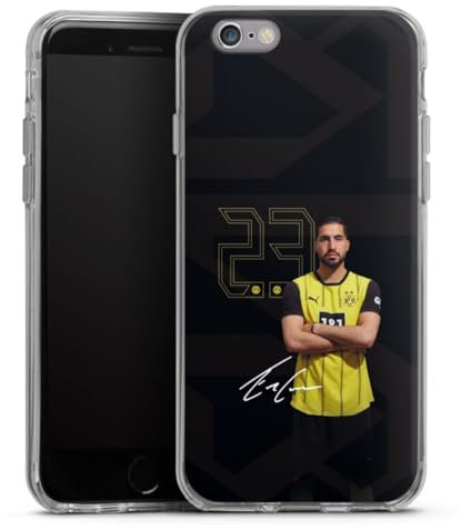 Silikon Hülle kompatibel mit Apple iPhone 6 Case transparent Handyhülle Borussia Dortmund Emre Can BVB