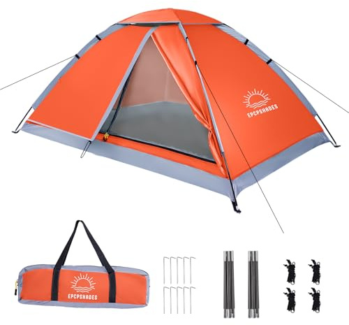 EPCPSHADES 1-2 Person Dome Tents for Camping | Lightweight Portable Backpacking Tent, Small Easy Set Up Outdoor Waterproof Camping Hiking Tent for Adults