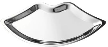 BuerHomie Black Serving Tray, Lip Shape, Stainless Steel, for Trinket Key (silvery)