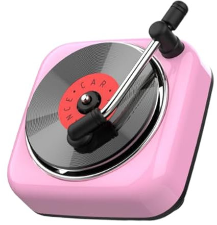 Kuntesetty Auto Duftdiffusor Im Plattenspieler Design für Den Innenraum, Rosa