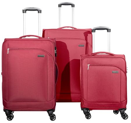 Crosstravel - 3 TLG., Weichschalen-Kofferset, Monterey, Burgund