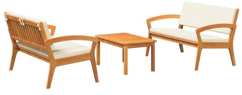 vidaXL Bistro Set 3 pcs Brown 75 x 45 x 38cm Solid Acacia wood, Garden and Terrace, Modern Bistro Set, Durable Outdoor Chairs, Rectangular Patio Furniture, Acacia Wood Seating Collection