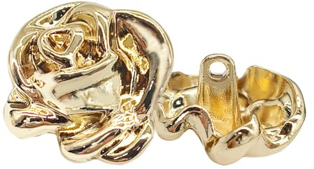 XCSJ 10 Pcs Rose Knöpfe Gold Aus Zinklegierung, 23mm Knöpf Metall Vintage Dekorative Knöpfen Goldene Knöpfe Zum Annähen Für Mantel, Blazer, Hemd, Jacke, Uniform, Diy (Gold, 23mm)