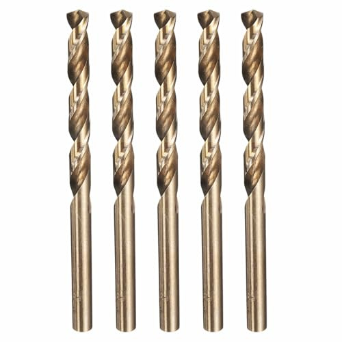 Kozelo 5pcs Foret Diamètre 5.2mm M35 5% Cobalt HSS Outil De Coupe Or | Pour Usinage Métal Dur Acier Travail Du Bois Artisanat Utilisation, Angle De Coupe 135°