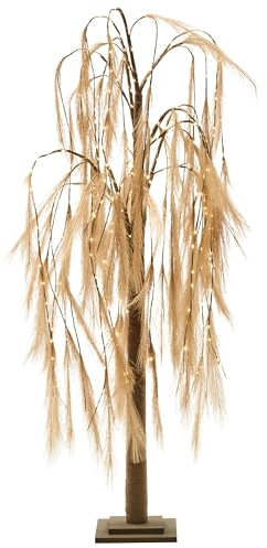 Albero di Natale artificiale con luci LED 160 cm per esterni e interni beige