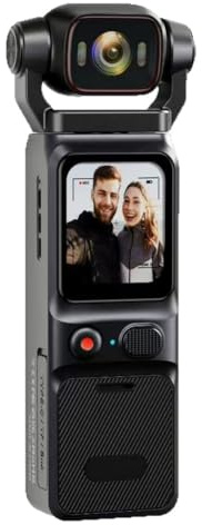 Tewwyler Handheld Stabilizer 4K HD Portable Pocket Camera WIFI Video Recorder with Gimbal Body Camera for Outdoor Sports