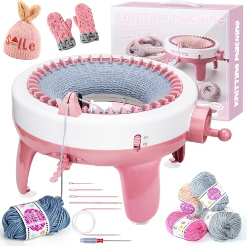 DoubleCare 40-Nadel Strickmaschine, Intelligenter Strickrahmen | Rotierende Doppel-Strickmaschine Für Erwachsene & Kinder, DIY Stricken Von Schal, Mütze, Socke (Mit Wolle)