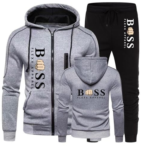 Générique Survêtement Homme à Capuche Ensemble Jogging Homme 2 Pièces Sweat Zippé Hoodies et Pantalon Jogging Manches Longues Combinaison de Sport pour Gym Élégant pour Gym Running Loisirs