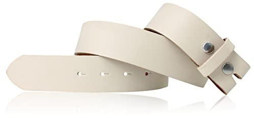 FRONHOFER Wechselgürtel 4 cm, Gürtel ohne Schnalle, Gürtel mit Druckknopf, echt Leder, 18267, Größe:Körperumfang 105 cm/Gesamtlänge 120 cm, Farbe:Creme