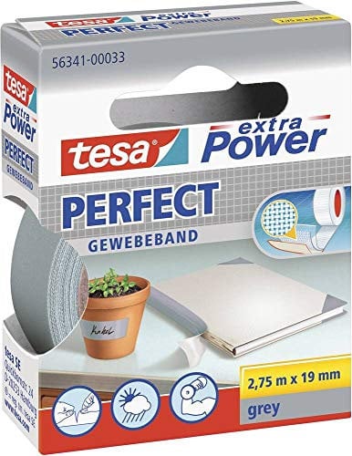 tesa PERFECT 56341-00033-03 Nastro adesivo tessile tesa extra Power Grigio 2,75 m x 19 mm 1 pezzo(i)