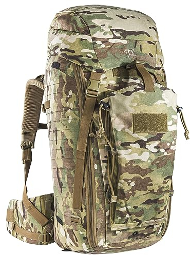 Tasmanian Tiger TT Rucksack Modular Pack 45+ Molle-Kompatibler Backpacker Trekking-Rucksack Abschließbar 50L Gesamt-Volumen, Multicam