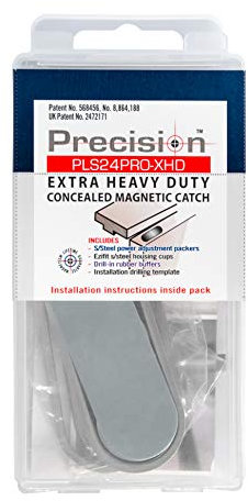 Precision Lock PLS24PRO-XHD Concealed Magnetic Catch, Stainless Steel, 24-75mm Heavy Duty