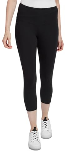Lyssé Women's Flattering Cotton Crop Legging, Black, M