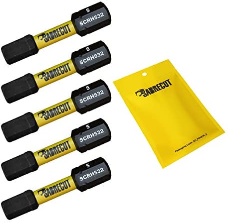 5 x SabreCut SCRH532_5 32mm H5 Hex Magnetic Impact Screwdriver Driver Bits Set Single Ended Heavy Duty