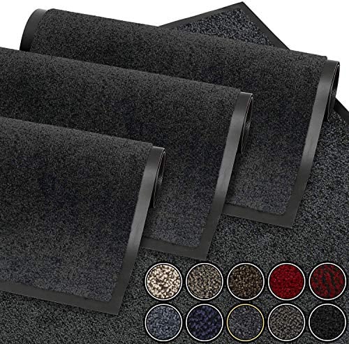 GadHome Fußmatte Anthrazit Grau 90x120 cm|Eingangstürmatte wasserdicht waschbar strapazierfähiger Schmutzfänger | Rutschfester Schmutzfängerfußmatte für Haustür, Flur, Eingang, Küche, Schlafzimmer