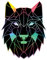 Finest Folia 2 x Polygon Tier Sticker Hologramm Aufkleber Tiere Origami Geometrisch Selbstklebend Kunst für Auto Motorrad Laptop Kühlschrank Wand Dekor R117 (Wolf)