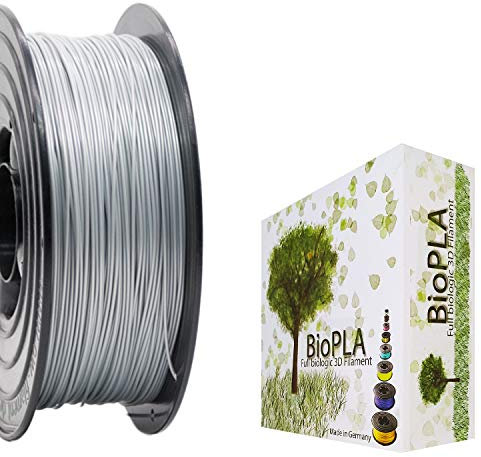 Bio PLA Filament 3D-Drucker PLA 1,75mm 1kg Spule Rolle (Silber Metallic)