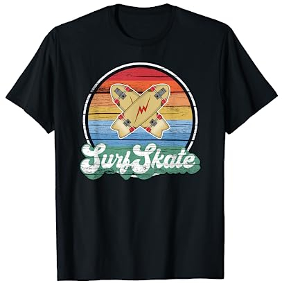 Retro Surfskate Crossed Fish Tail Skateboards T-Shirt